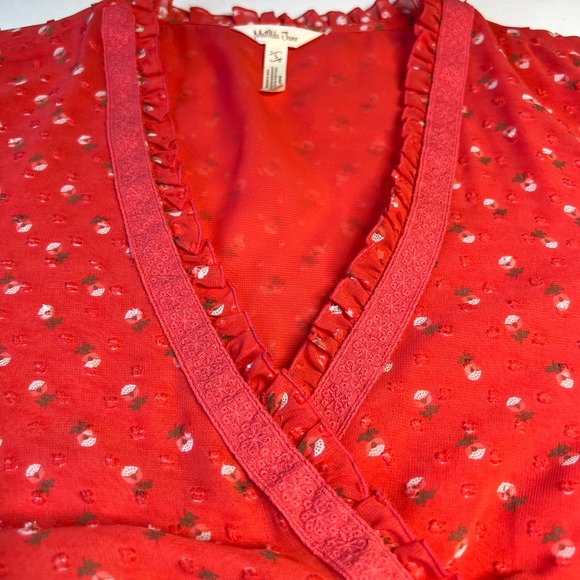 Matilda Jane Top Must Be Love Ruffle- V-Neckline Blouse Style 29612T Size Small - Picture 4 of 11